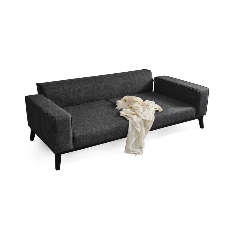 Casa si Gradina - Mobilier - Canapele si coltare - Canapele - Canapea extensibila, Atelier Del Sofa, lemn fag, antracit, 222x92x74 cm - Infinity.ro