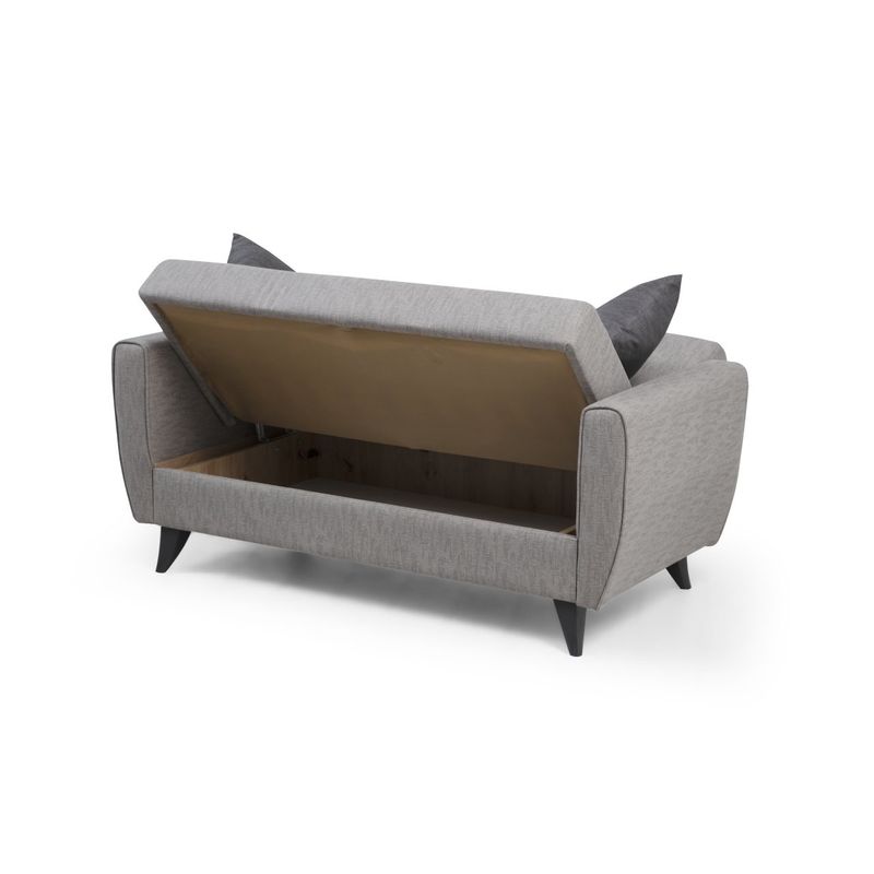 Casa si Gradina - Mobilier - Canapele si coltare - Canapele - Canapea extensibila 2 locuri, Atelier Del Sofa, cadru metal/lemn, gri deschis, 153x86x77 cm - Infinity.ro