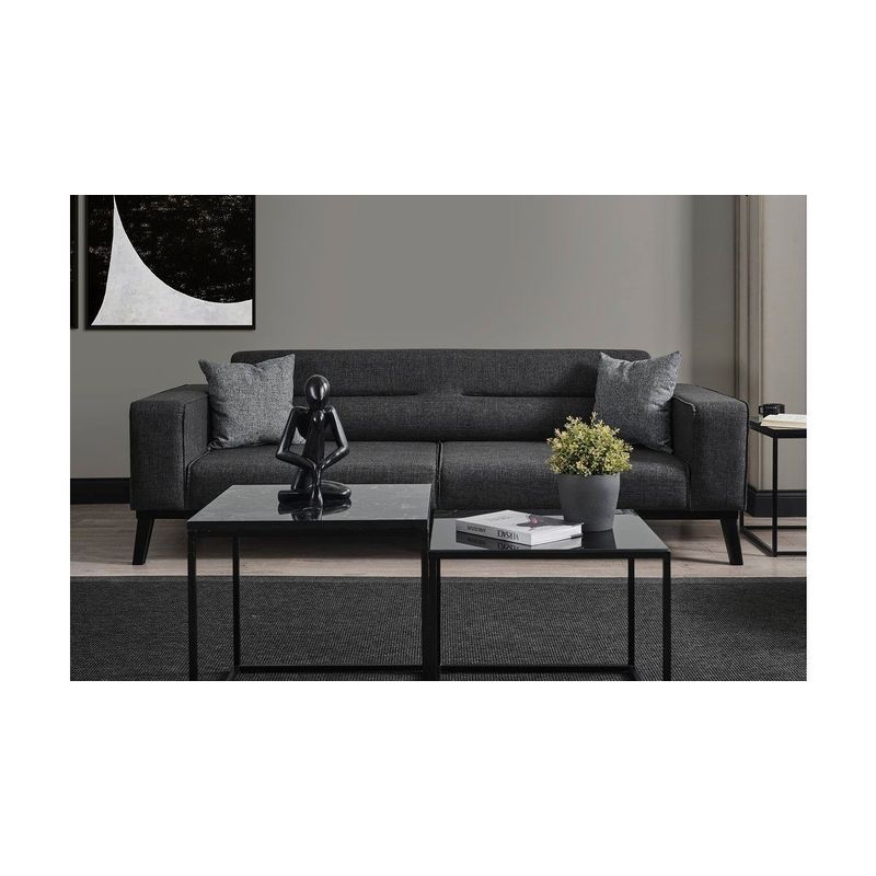 Casa si Gradina - Mobilier - Canapele si coltare - Canapele - Canapea extensibila, Atelier Del Sofa, lemn fag, antracit, 222x92x74 cm - Infinity.ro