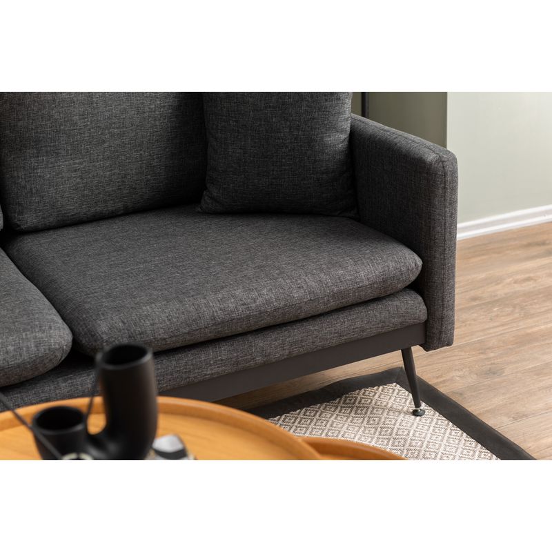 Casa si Gradina - Mobilier - Canapele si coltare - Coltare - Coltar, Atelier Del Sofa, metal si stofa tip in, gri inchis, 245x180 cm - Infinity.ro