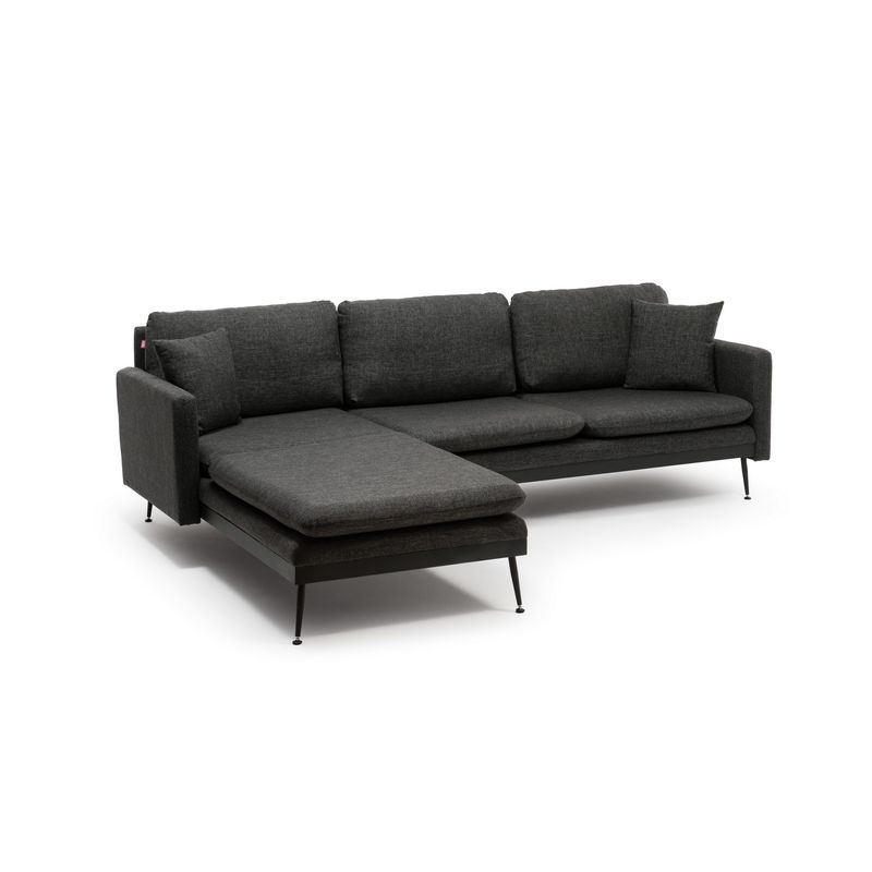 Casa si Gradina - Mobilier - Canapele si coltare - Coltare - Coltar, Atelier Del Sofa, metal si stofa tip in, gri inchis, 245x180 cm - Infinity.ro