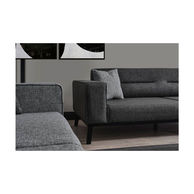 Casa si Gradina - Mobilier - Canapele si coltare - Canapele - Canapea extensibila, Atelier Del Sofa, lemn fag, antracit, 222x92x74 cm - Infinity.ro
