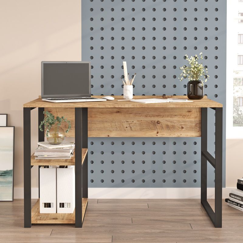 Casa si Gradina - Mobilier - Mese si birouri - Birouri - Birou de studiu, Hanah Home, pal melaminat, pin atlantic, 120x60x75 cm - Infinity.ro