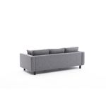Casa si Gradina - Mobilier - Canapele si coltare - Canapele - Canapea 3 locuri, Hanah Home, lemn de fag, poliester si in, gri, 222x83x91 cm - Infinity.ro