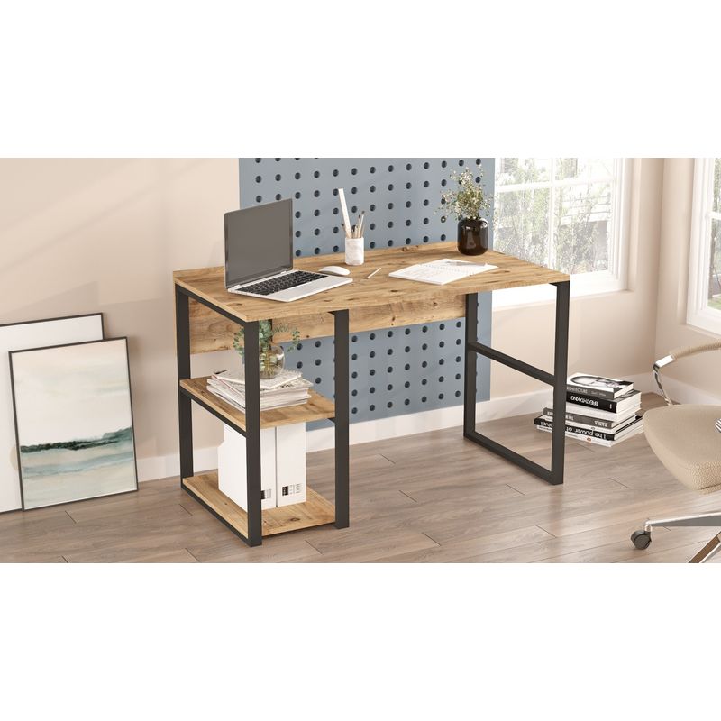 Casa si Gradina - Mobilier - Mese si birouri - Birouri - Birou de studiu, Hanah Home, pal melaminat, pin atlantic, 120x60x75 cm - Infinity.ro