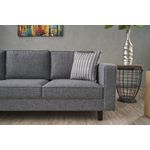 Casa si Gradina - Mobilier - Canapele si coltare - Canapele - Canapea 3 locuri, Hanah Home, lemn de fag, poliester si in, gri, 222x83x91 cm - Infinity.ro