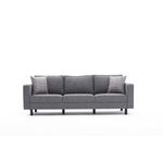 Casa si Gradina - Mobilier - Canapele si coltare - Canapele - Canapea 3 locuri, Hanah Home, lemn de fag, poliester si in, gri, 222x83x91 cm - Infinity.ro