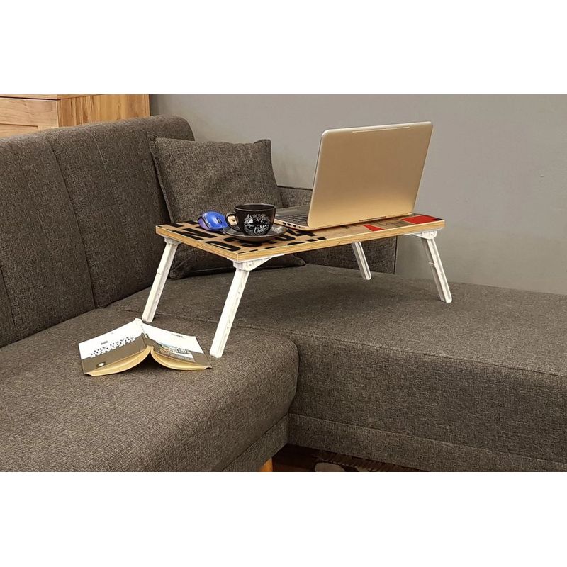 Casa si Gradina - Mobilier - Mese si birouri - Birouri - Birou pentru laptop, Hanah Home, pal melaminat, pin atlantic si negru, 60x35x24.5 cm - Infinity.ro