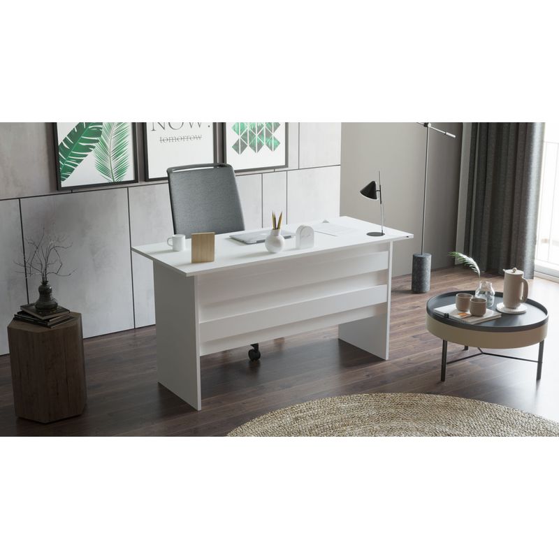 Casa si Gradina - Mobilier - Mese si birouri - Birouri - Birou de studiu, Hanah Home, pal melaminat, alb, 140x60x73.8 cm - Infinity.ro
