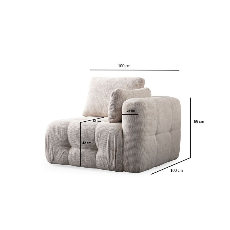 Casa si Gradina - Mobilier - Canapele si coltare - Canapele - Canapea 1 loc, Atelier Del Sofa, lemn de fag, bej, 100x100x65 cm - Infinity.ro