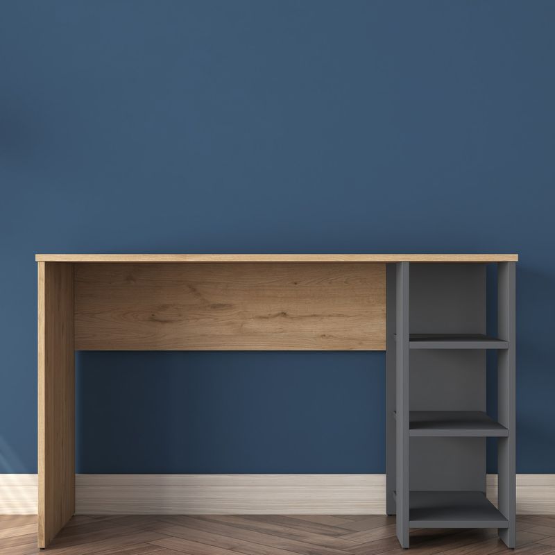 Casa si Gradina - Mobilier - Mese si birouri - Birouri - Birou, Hanah Home, pal melaminat, nuc si antracit, 120x45x73.8 cm - Infinity.ro