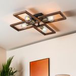 Casa si Gradina - Corpuri si surse de iluminat - Lustre si pendule - Candelabru, Opviq, metal si lemn, antichizat si negru, 13x20x3 cm, inaltime 12 cm - Infinity.ro