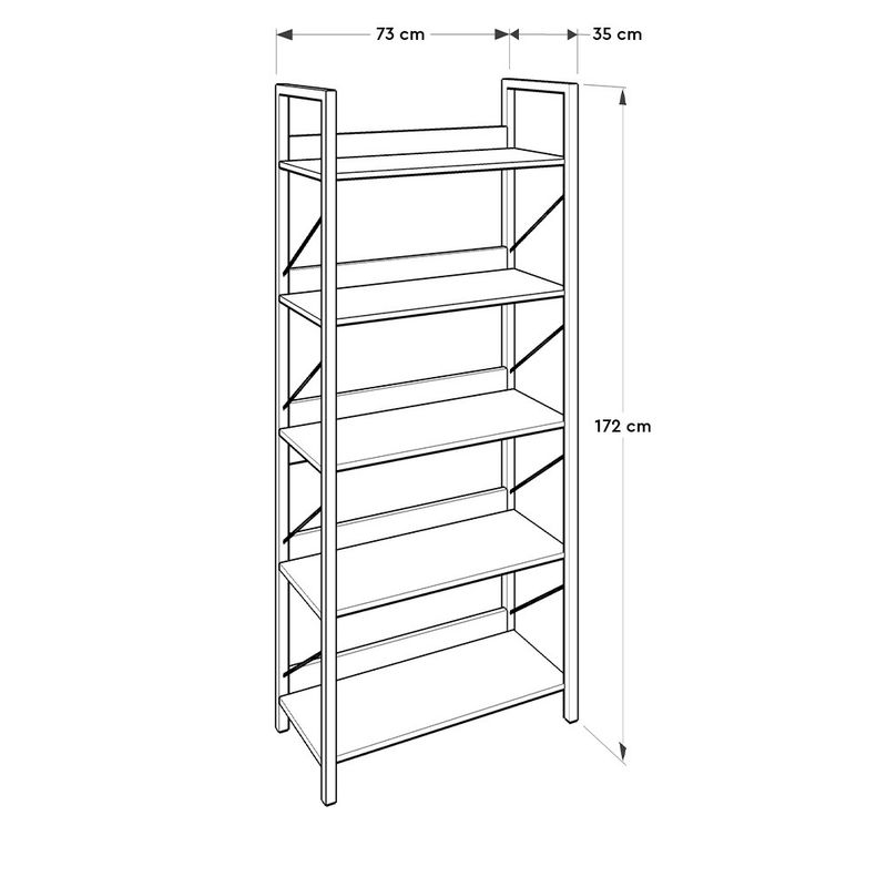 Casa si Gradina - Mobilier - Biblioteci si rafturi - Biblioteci - Biblioteca, Hanah Home, pal melaminat, nuc, 73x35x172 cm - Infinity.ro