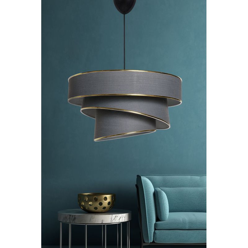 Casa si Gradina - Corpuri si surse de iluminat - Lustre si pendule - Candelabru, Opviq, bumbac, antracit auriu, 40x40x72 cm - Infinity.ro