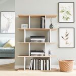 Casa si Gradina - Mobilier - Biblioteci si rafturi - Biblioteci - Biblioteca, Hanah Home, pal melaminat, stejar si alb, 90x25x127.4 cm - Infinity.ro