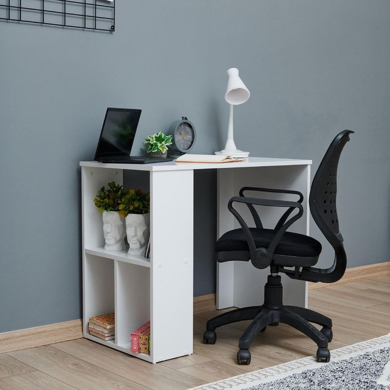 Casa si Gradina - Mobilier - Mese si birouri - Birouri - Birou, Hanah Home, pal melaminat, alb, 90x50x74.4 cm - Infinity.ro
