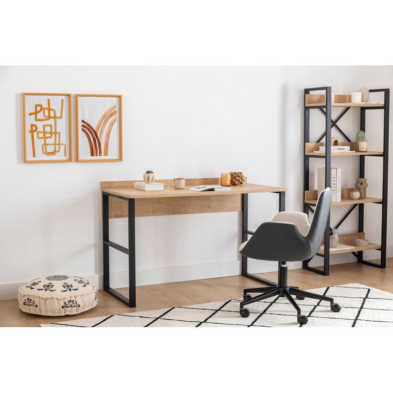 Casa si Gradina - Mobilier - Mese si birouri - Birouri - Birou de studiu, Hanah Home, pal melaminat, safir negru, 120x60x75 cm - Infinity.ro