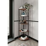 Casa si Gradina - Mobilier - Biblioteci si rafturi - Biblioteci - Biblioteca colt, Hanah Home, mdf, nuc, 34x34x139 cm - Infinity.ro