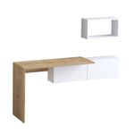 Casa si Gradina - Mobilier - Mese si birouri - Birouri - Birou de studiu, Hanah Home, pal melaminat, alb stejar, 145x74x45 cm - Infinity.ro