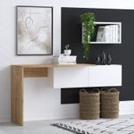 Casa si Gradina - Mobilier - Mese si birouri - Birouri - Birou de studiu, Hanah Home, pal melaminat, alb stejar, 145x74x45 cm - Infinity.ro