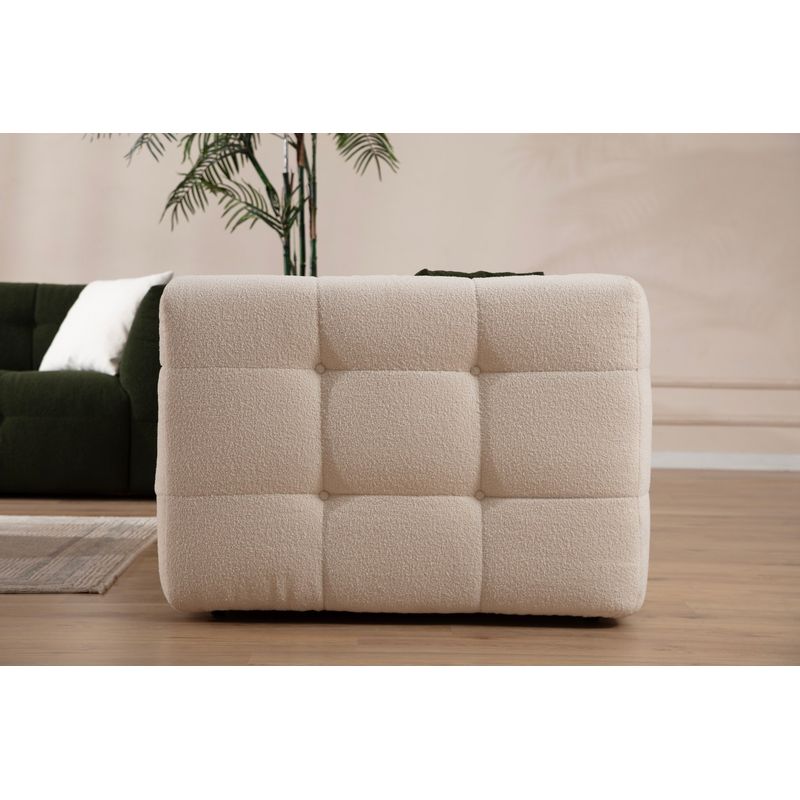 Casa si Gradina - Mobilier - Canapele si coltare - Canapele - Canapea 3 locuri, Hanah Home, lemn fag si pal, bej, 235x100x72 cm - Infinity.ro