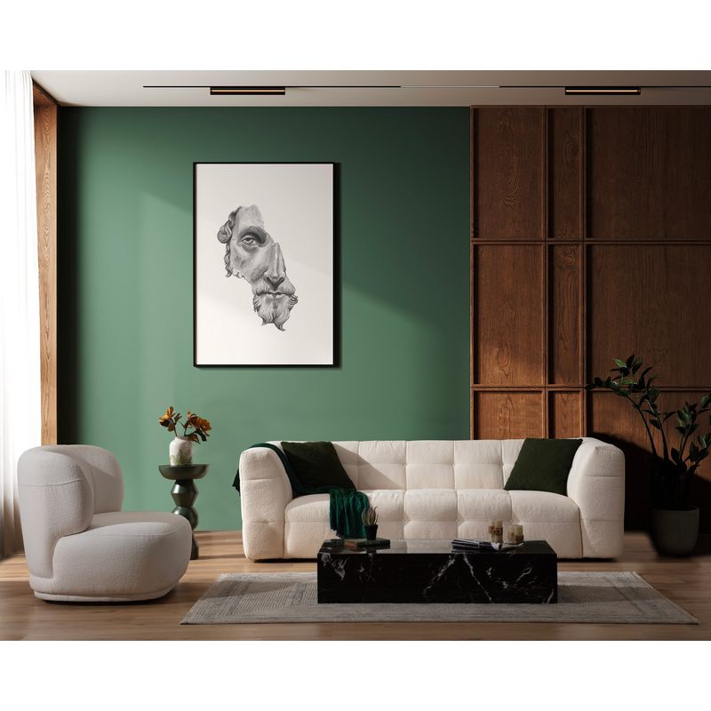 Casa si Gradina - Mobilier - Canapele si coltare - Canapele - Canapea 3 locuri, Hanah Home, lemn fag si pal, bej, 235x100x72 cm - Infinity.ro