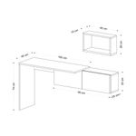 Casa si Gradina - Mobilier - Mese si birouri - Birouri - Birou de studiu, Hanah Home, pal melaminat, alb stejar, 145x74x45 cm - Infinity.ro