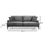 Casa si Gradina - Mobilier - Canapele si coltare - Canapele - Canapea 3 locuri, Hanah Home, lemn fag si pal, gri, 205x90x88 cm - Infinity.ro