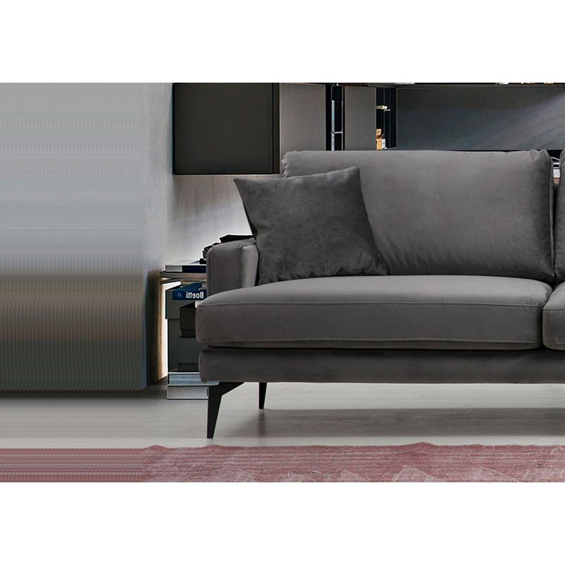 Casa si Gradina - Mobilier - Canapele si coltare - Canapele - Canapea 3 locuri, Hanah Home, lemn fag si pal, gri, 205x90x88 cm - Infinity.ro