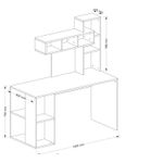 Casa si Gradina - Mobilier - Mese si birouri - Birouri - Birou de studiu, Hanah Home, pal melaminat, alb, 140x60x153.8 cm - Infinity.ro