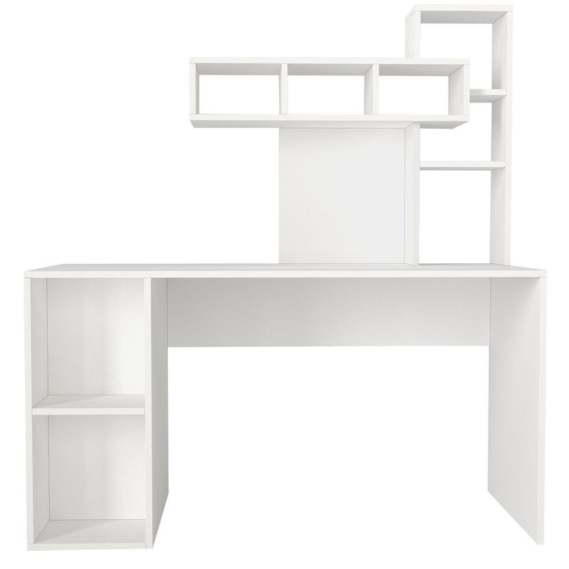 Casa si Gradina - Mobilier - Mese si birouri - Birouri - Birou de studiu, Hanah Home, pal melaminat, alb, 140x60x153.8 cm - Infinity.ro