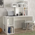 Casa si Gradina - Mobilier - Mese si birouri - Birouri - Birou de studiu, Hanah Home, pal melaminat, alb, 140x60x153.8 cm - Infinity.ro