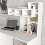 Casa si Gradina - Mobilier - Mese si birouri - Birouri - Birou de studiu, Hanah Home, pal melaminat, alb, 140x60x153.8 cm - Infinity.ro