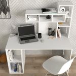 Casa si Gradina - Mobilier - Mese si birouri - Birouri - Birou de studiu, Hanah Home, pal melaminat, alb, 140x60x153.8 cm - Infinity.ro