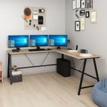 Casa si Gradina - Mobilier - Mese si birouri - Birouri - Birou de studiu, Hanah Home, pal melaminat, dore, 180x60x76 cm - Infinity.ro