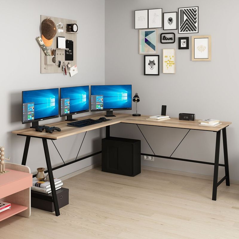 Casa si Gradina - Mobilier - Mese si birouri - Birouri - Birou de studiu, Hanah Home, pal melaminat, dore, 180x60x76 cm - Infinity.ro