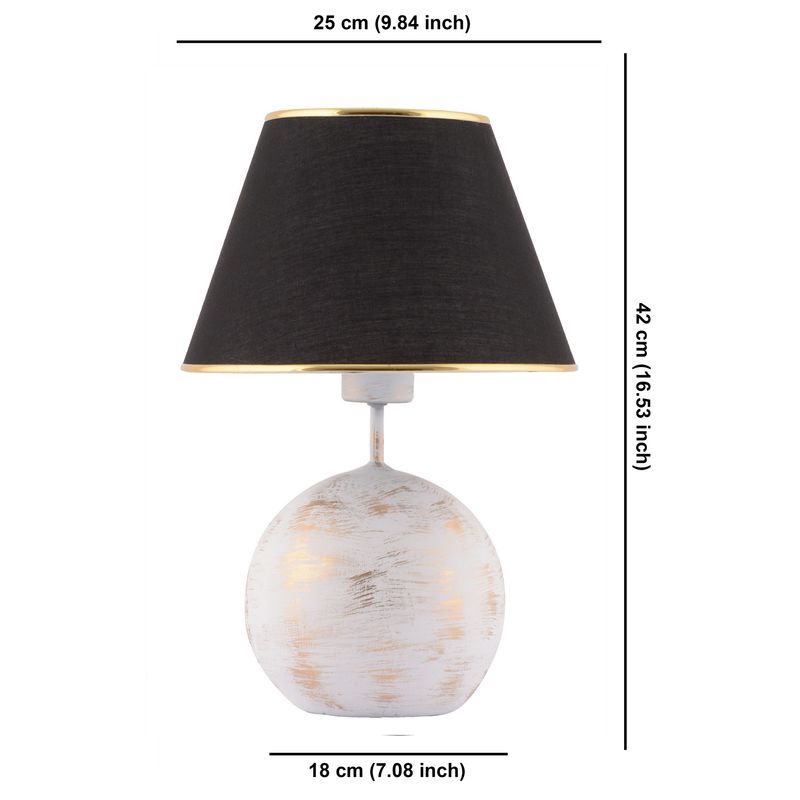 Casa si Gradina - Corpuri si surse de iluminat - Veioze si lampi - Veioze - Veioza, Opviq, poliester, negru alb auriu, 25x18x42 cm, 390FLH2252 - Infinity.ro