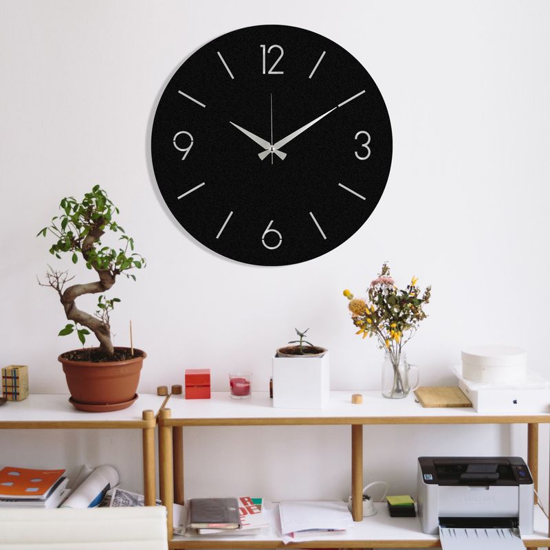 Casa si Gradina - Decoratiuni - Ceasuri - Ceas de perete decorativ, Wallxpert, metal, negru, 48x48 cm, 279ENZ1832 - Infinity.ro