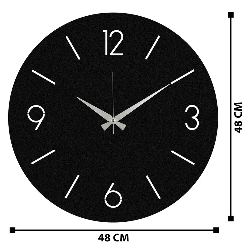 Casa si Gradina - Decoratiuni - Ceasuri - Ceas de perete decorativ, Wallxpert, metal, negru, 48x48 cm, 279ENZ1832 - Infinity.ro