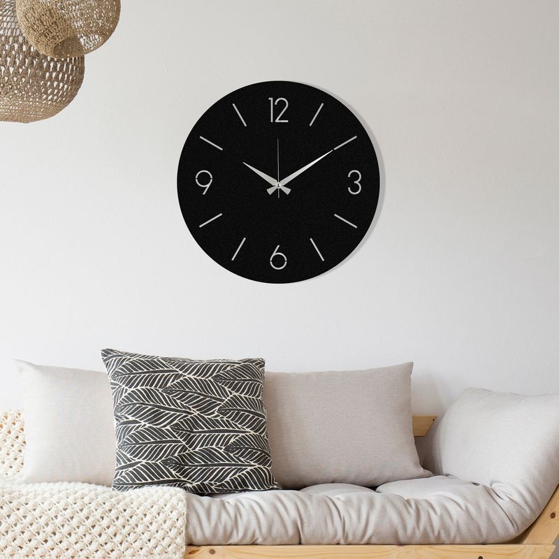 Casa si Gradina - Decoratiuni - Ceasuri - Ceas de perete decorativ, Wallxpert, metal, negru, 48x48 cm, 279ENZ1832 - Infinity.ro