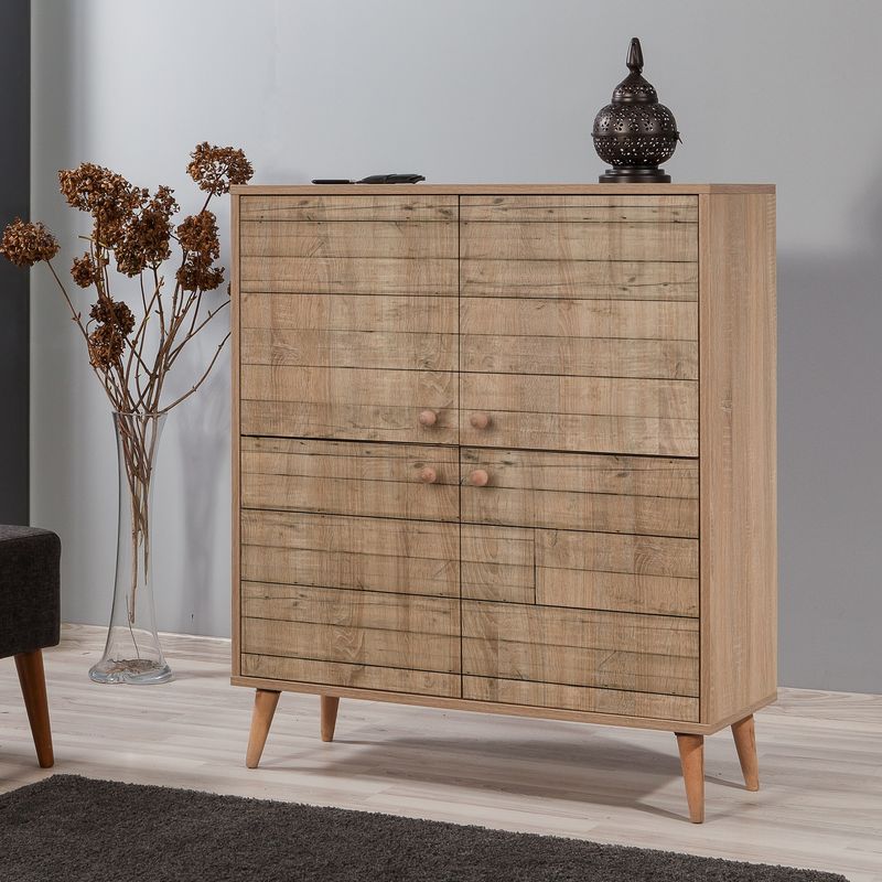 Casa si Gradina - Mobilier - Dulapuri si sifoniere - Dulapuri - Dulap multifunctional, Hanah Home, pal melaminat, stejar sonoma, 95x36x111 cm, 863SPH3933 - Infinity.ro
