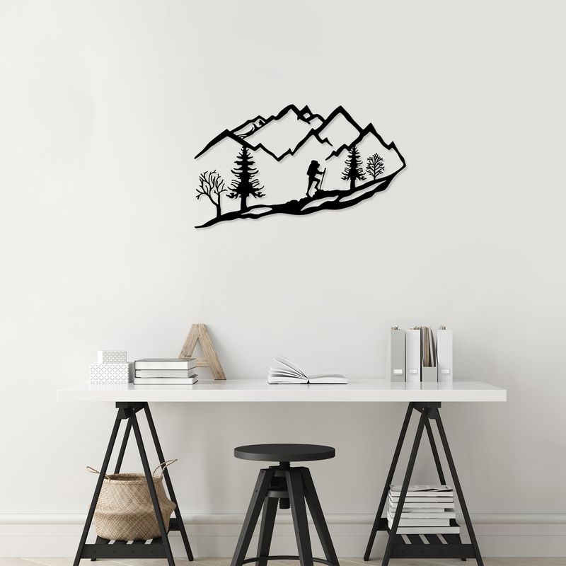 Casa si Gradina - Decoratiuni - Decoratiuni perete - Accesoriu decorativ de perete, Wallxpert, metal, negru, 90x45 cm - Infinity.ro