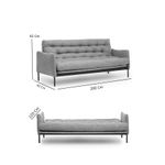 Casa si Gradina - Mobilier - Canapele si coltare - Canapele - Canapea extensibila, Atelier Del Sofa, stofa in, gri deschis, 200x92x82 cm - Infinity.ro