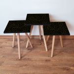 Casa si Gradina - Mobilier - Mese si birouri - Masute de cafea - Set masute cuib, Hanah Home, mdf, negru auriu, 35x35x52 cm, 481LNA2875 - Infinity.ro