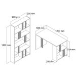 Casa si Gradina - Mobilier - Mese si birouri - Birouri - Birou cu rafturi, Hanah Home, pal melaminat, nuc si alb, 120x60x75.4 cm - Infinity.ro