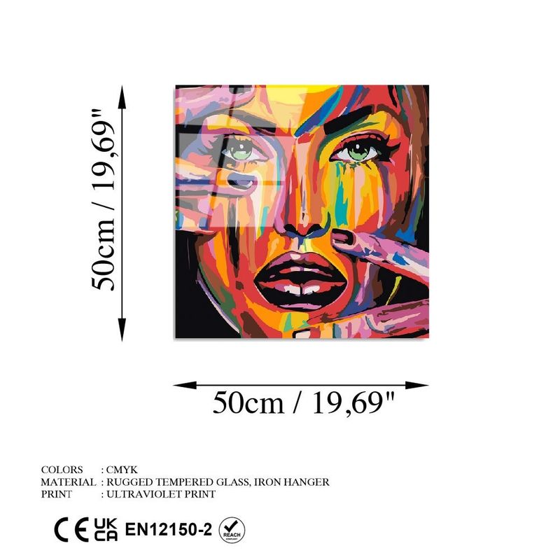 Casa si Gradina - Decoratiuni - Tablouri - Tablou decorativ, Wallxpert, sticla calita, multicolor, 50x50 cm, 123BZM2339 - Infinity.ro