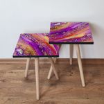 Casa si Gradina - Mobilier - Mese si birouri - Masute de cafea - Set masute de cafea, Hanah Home, mdf, multicolor, 35x35x47 cm, picioare lemn fag, 481LNA2323 - Infinity.ro