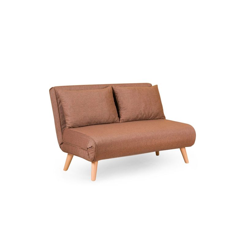 Casa si Gradina - Mobilier - Canapele si coltare - Canapele - Canapea extensibila, Hanah Home, metal si poliester, maro, 120x79x80 cm - Infinity.ro