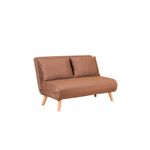 Casa si Gradina - Mobilier - Canapele si coltare - Canapele - Canapea extensibila, Hanah Home, metal si poliester, maro, 120x79x80 cm - Infinity.ro