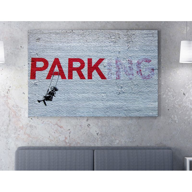 Casa si Gradina - Decoratiuni - Tablouri - Tablou canvas decorativ, Wallxpert, multicolor, 50x70 cm, 50% bumbac 50% poliester, artist Banksy, 966BRS1175 - Infinity.ro